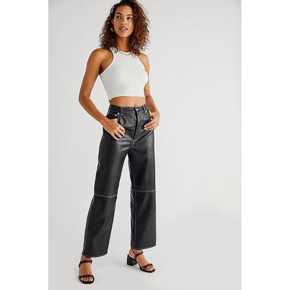 It Factor Faux-leather Pants In Mystic